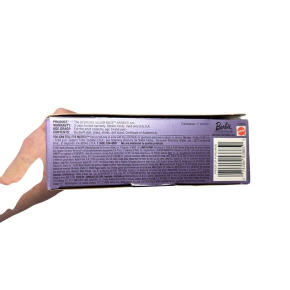 Barbie The Sterling Silver Rose #53865 Collector Edition NRFB 2001 Bob Mackie Av - Picture 2 of 7